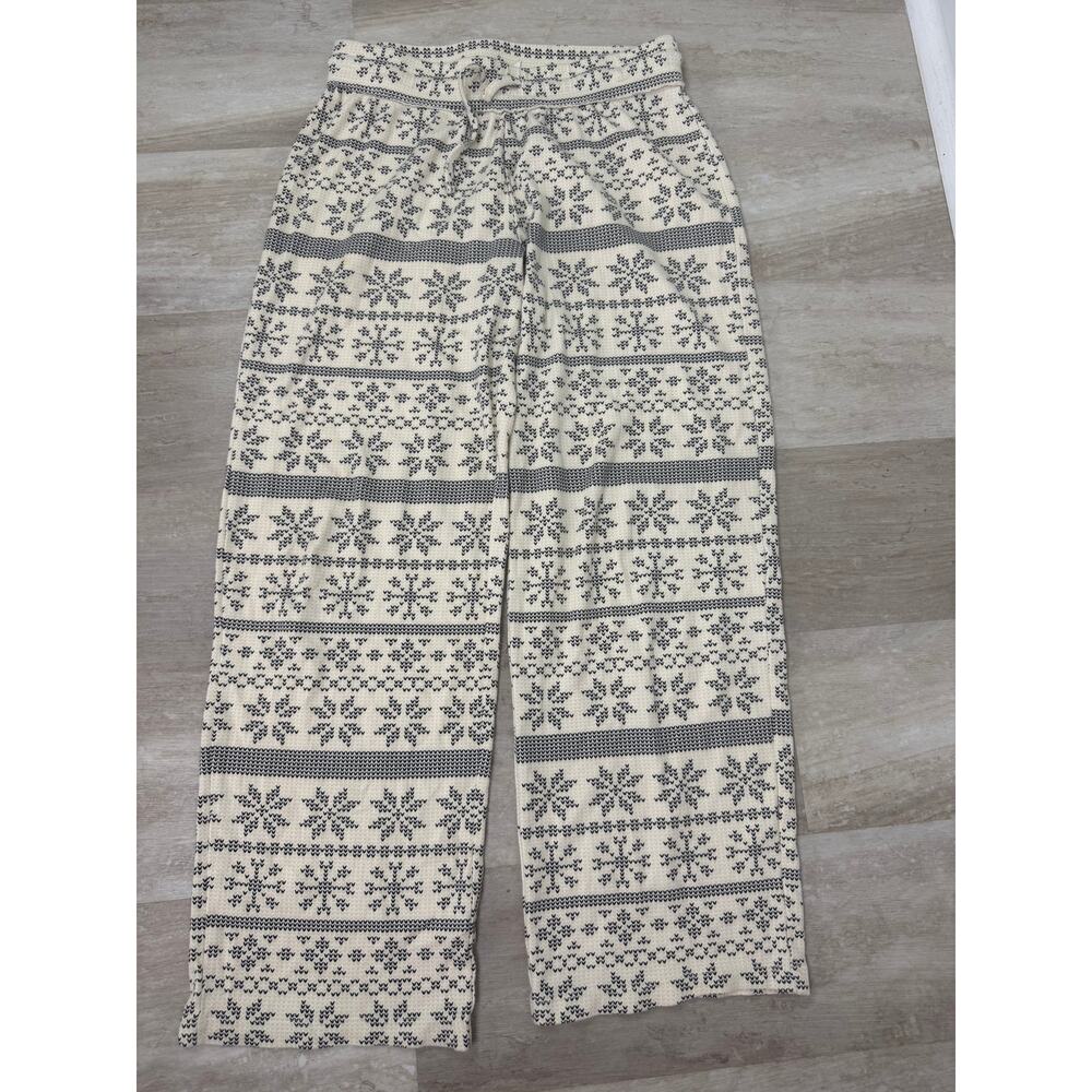 Kate Quinn Nordic Snowflake Organic Cotton Pajama Pants Size Small